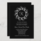 Extravagante Einladung zur Hochzeit in Monogramm ( (Vorne/Hinten)