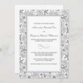 Extravagante Einladung zur Platinhochzeit (Vorne/Hinten)