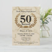 Extravagante Elegant 50. High School Wiedersehen C Einladung (Stehend Vorderseite)