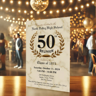 Extravagante Elegant 50. High School Wiedersehen C Einladung