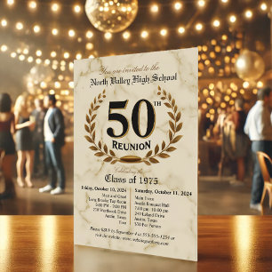 Extravagante Elegant 50. High School Wiedersehen - Einladung