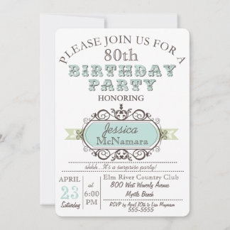 Extravagante elegante blaue und weiße einladung