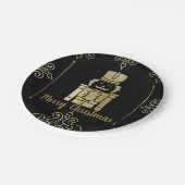 Extravagante Elegante Gold Black Nutcracker Urlaub Pappteller (Schrägansicht)