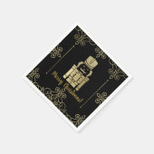 Extravagante Elegante Gold Black Nutcracker Urlaub Serviette (Ecke)