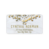 Extravagante elegante Imitate Goldene Barockstadt Adressaufkleber (Vorne)