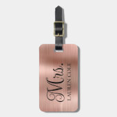 Extravagante elegante Imitate Rose Gold Brushed Me Gepäckanhänger (Vorderseite vertikal)