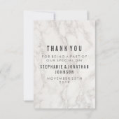 Extravagante elegante Marmorhochzeit danken Ihnen Dankeskarte (Rückseite)