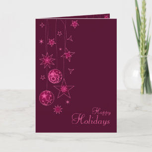 Extravagante elegante, rosa Weihnachtsdekorationen Feiertagskarte