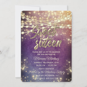 Extravagante, elegante String-Lichter mit goldenem Einladung