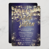 Extravagante, elegante String-Lichter mit goldenem Einladung (Vorne/Hinten)