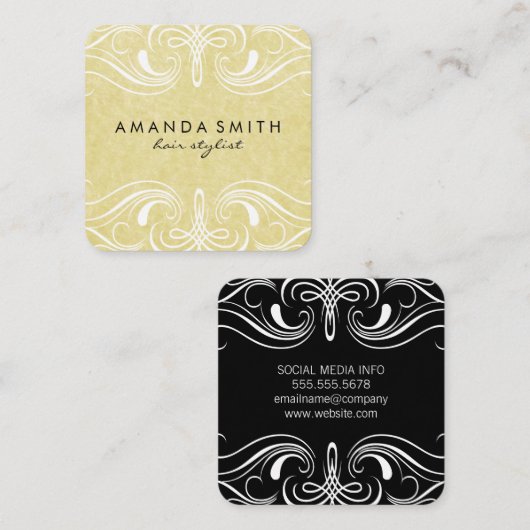 Extravagante Elemente | Änderung Quadratische Visitenkarte (Vorne/Hinten)