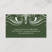 Extravagante Elemente Einfach dunkelgrün Visitenkarte (Rückseite)