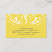 Extravagante Elemente Einfach gelb Visitenkarte (Rückseite)