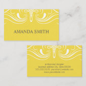 Extravagante Elemente Einfach gelb Visitenkarte (Vorne/Hinten)
