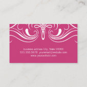 Extravagante Elemente Einfache Fuchsia Visitenkarte (Rückseite)