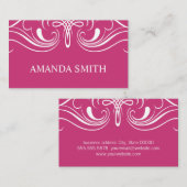 Extravagante Elemente Einfache Fuchsia Visitenkarte (Vorne/Hinten)