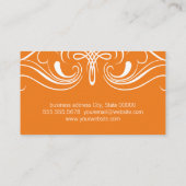 Extravagante Elemente Einfache Orange Visitenkarte (Rückseite)