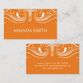 Extravagante Elemente Einfache Orange Visitenkarte (Vorne/Hinten)