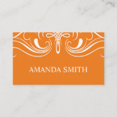 Extravagante Elemente Einfache Orange Visitenkarte (Vorderseite)
