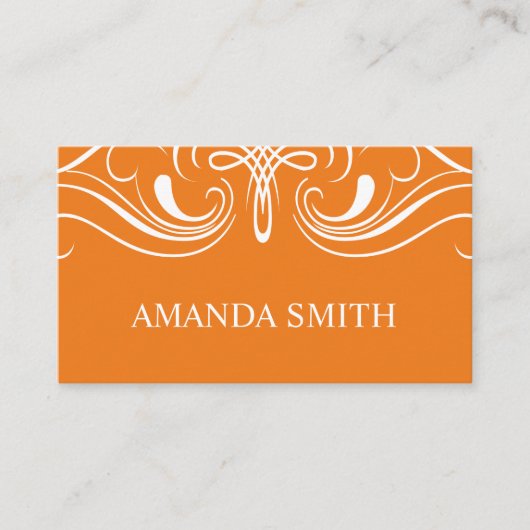 Extravagante Elemente Einfache Orange Visitenkarte (Vorderseite)