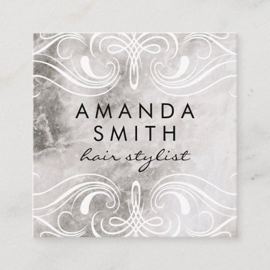 Extravagante Elemente Marmor Quadratische Visitenkarte (Vorderseite)