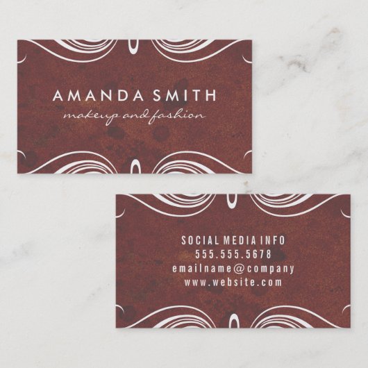 Extravagante Elemente mit rustikaler Struktur Visitenkarte (Vorne/Hinten)