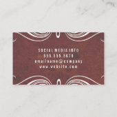 Extravagante Elemente mit rustikaler Struktur Visitenkarte (Rückseite)