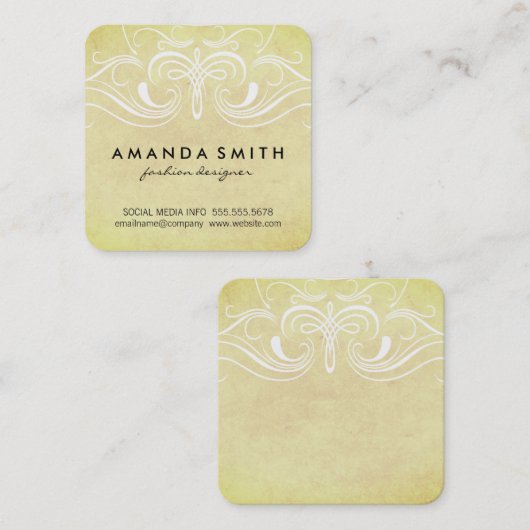 Extravagante Elemente Quadratische Visitenkarte (Vorne/Hinten)