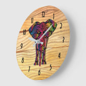 Extravagante Elephant Illustration - dekoratives M Große Wanduhr (Winkel)