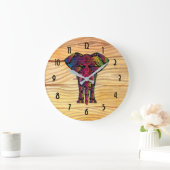 Extravagante Elephant Illustration - dekoratives M Große Wanduhr (Zuhause)