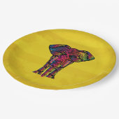 Extravagante Elephant Illustration - dekoratives M Pappteller (Schrägansicht)