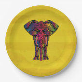 Extravagante Elephant Illustration - dekoratives M Pappteller (Vorderseite)