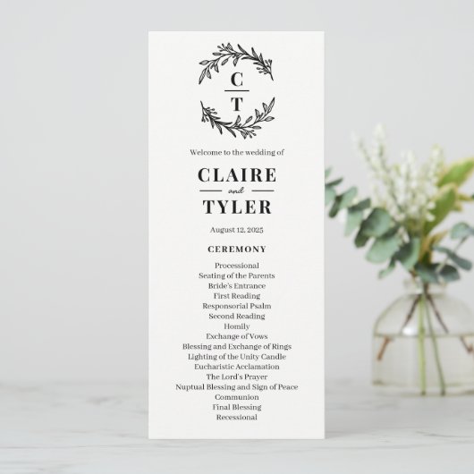 Extravagante Ersteingänge - EDITABLE COLOR Hochzei Programm (Stehend Vorderseite)