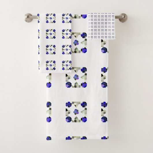 Extravagante Farbbilder, grau und blau Badhandtuch Set (Insitu)