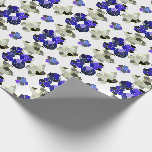 Extravagante Farbbilder, grau und blau Geschenkpapier (Ecke)