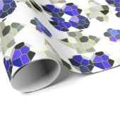 Extravagante Farbbilder, grau und blau Geschenkpapier (Rolleneckpunkt)