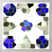 Extravagante Farbbilder, grau und blau Poster (Vorne)