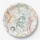 Extravagante farbige Wirbel Pappteller (Vorderseite)