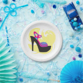 Extravagante Fashion Paper-Teller mit hohen Absätz Pappteller (Party)