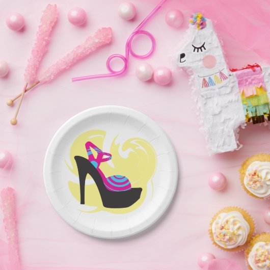 Extravagante Fashion Paper-Teller mit hohen Absätz Pappteller (Party)