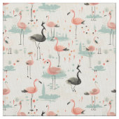 Extravagante Feathers: Whimsy Flamingo Stoff (Nahaufnahme)
