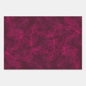 Extravagante Federn Modernes Wrapping Paper, rosa Geschenkpapier Set (Vorderseite 3)