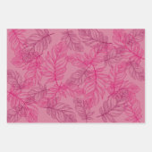 Extravagante Federn Modernes Wrapping Paper, rosa Geschenkpapier Set (Vorderseite 2)