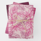 Extravagante Federn Modernes Wrapping Paper, rosa Geschenkpapier Set (Beispiel)