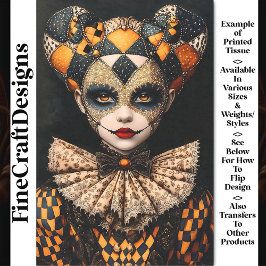 Extravagante fette Harlequin Maske Face Paint BU2  Seidenpapier