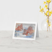 Extravagante Fische - Kleine gefaltete Gruß Karte (Gelbe Blume)