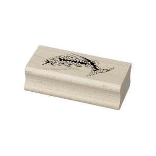 Extravagante Fischreihe schwarzer Skalen Gummistempel