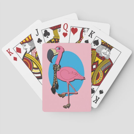 Extravagante Flamingo Playing Cards, Standardindex Spielkarten (Rückseite)
