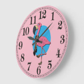 Extravagante Flamingo-Runde (große Wall-Uhr) Große Wanduhr (Winkel)
