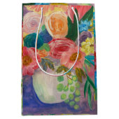 Extravagante florale Geschenktasche Mittlere Geschenktüte (Vorderseite)